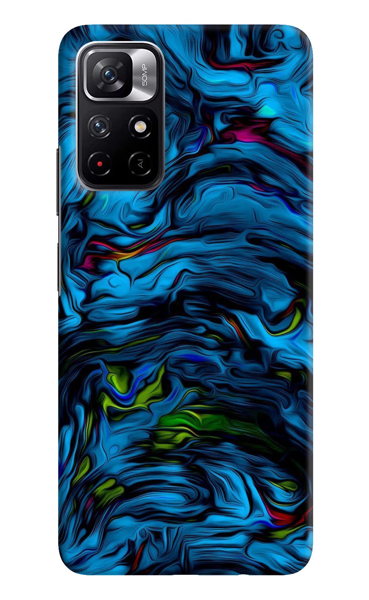 Dark Blue Abstract Poco M4 Pro 5G Hard Case Back Cover by Casekaro