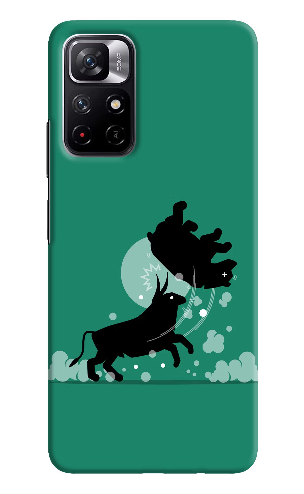 Bull Conqueror Poco M4 Pro 5G Hard Case Back Cover by Casekaro