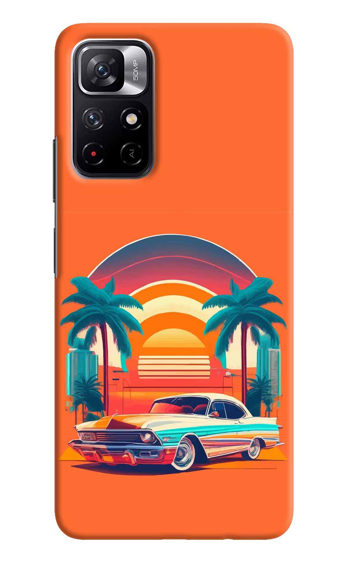 Palm Drive 80s Poco M4 Pro 5G Hard Case Back Cover by Casekaro