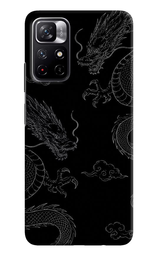 Twin Dragons Poco M4 Pro 5G Hard Case Back Cover by Casekaro