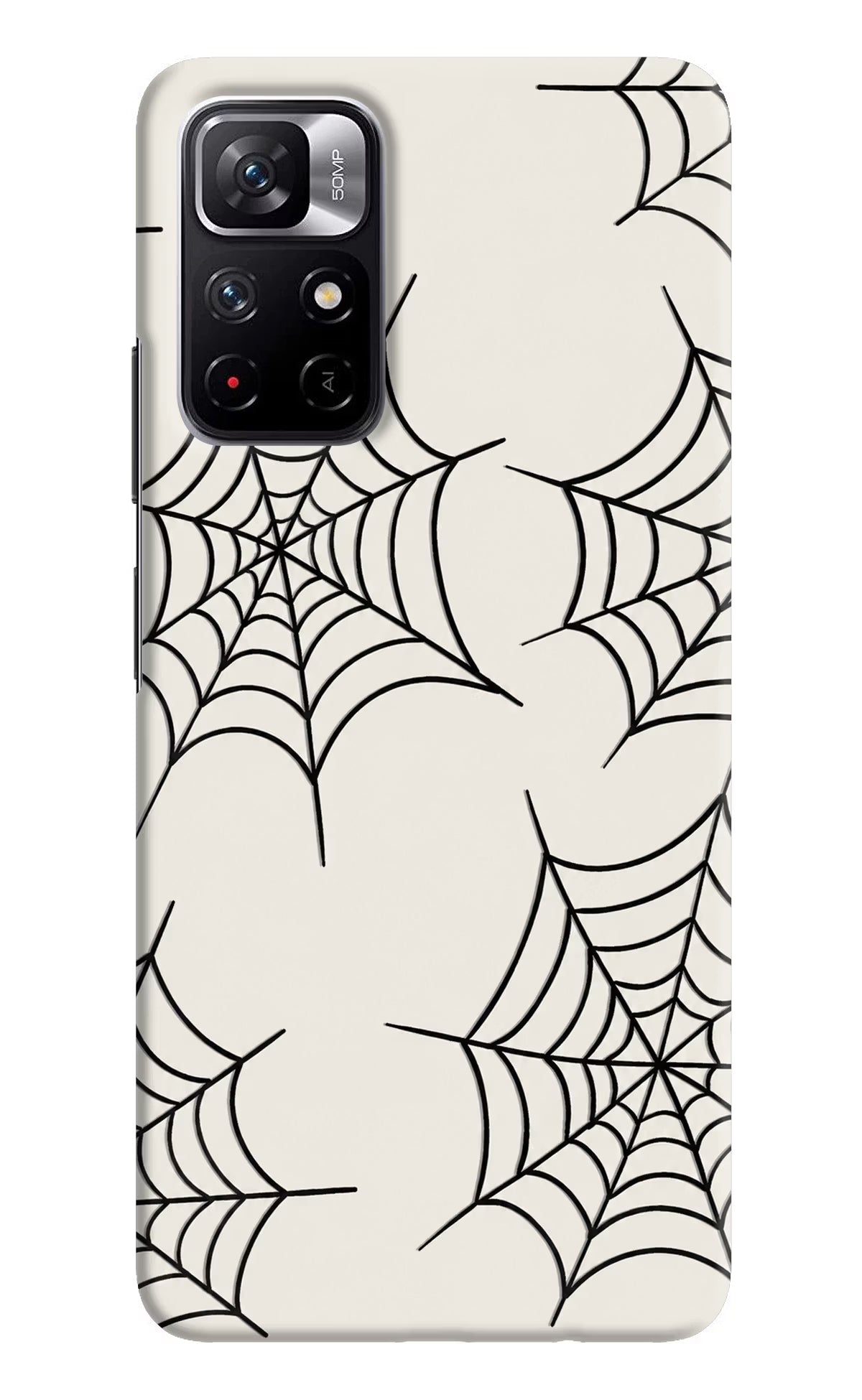 Spider Web Poco M4 Pro 5G Hard Case Back Cover by Casekaro