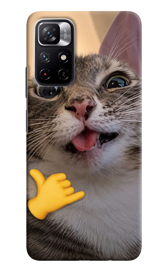 Silly Cat Call Poco M4 Pro 5G Hard Case Back Cover by Casekaro