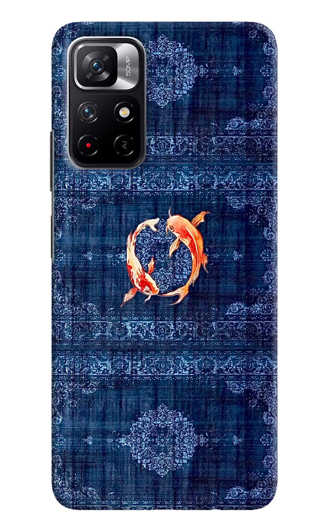 Koi Blue Poco M4 Pro 5G Hard Case Back Cover by Casekaro