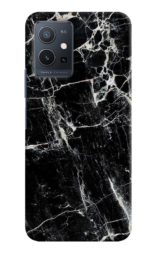 Black Marble Texture IQOO Z6 5G (not 44W) Hard Case Back Cover by Casekaro
