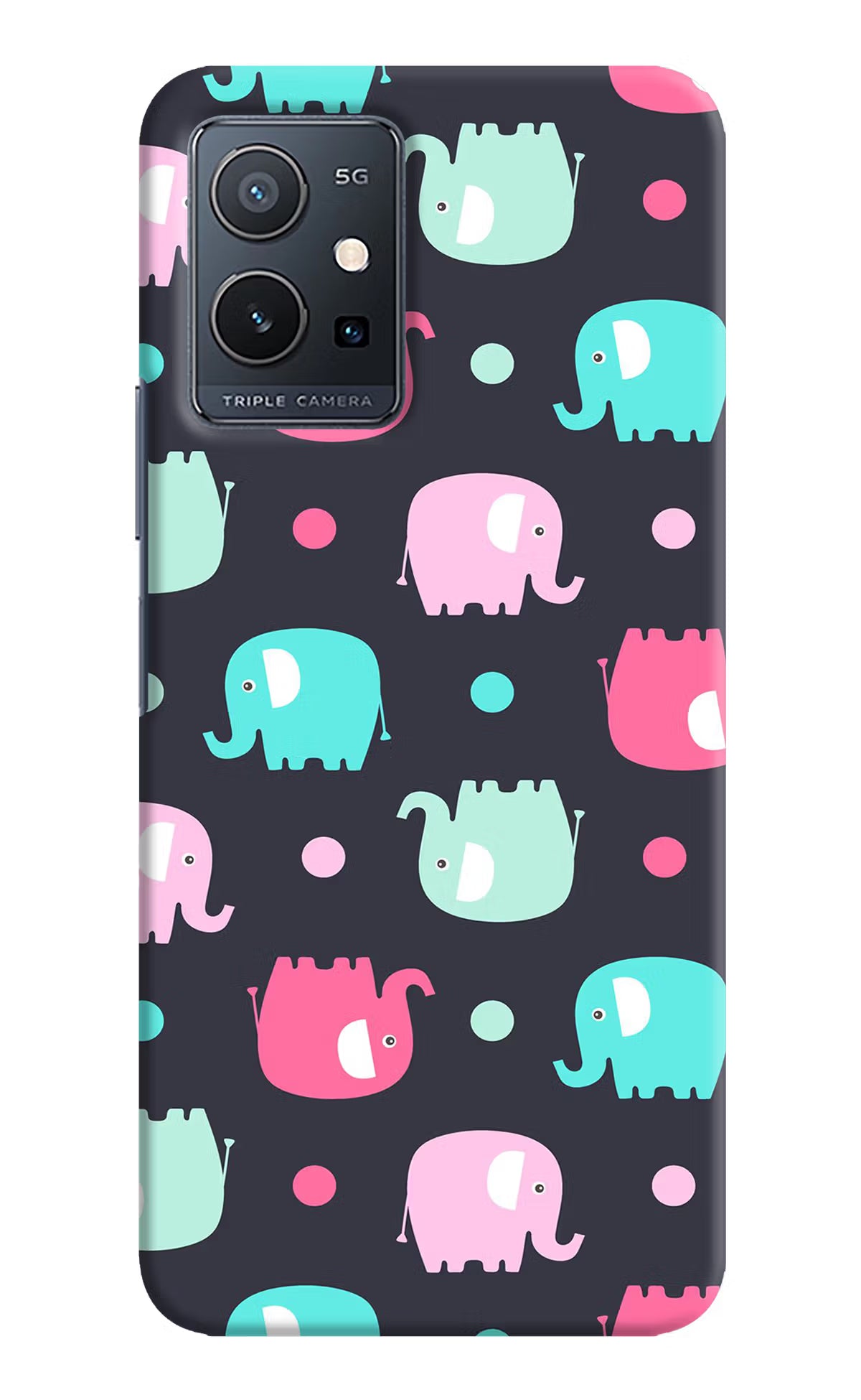 Elephants IQOO Z6 5G (not 44W) Hard Case Back Cover by Casekaro