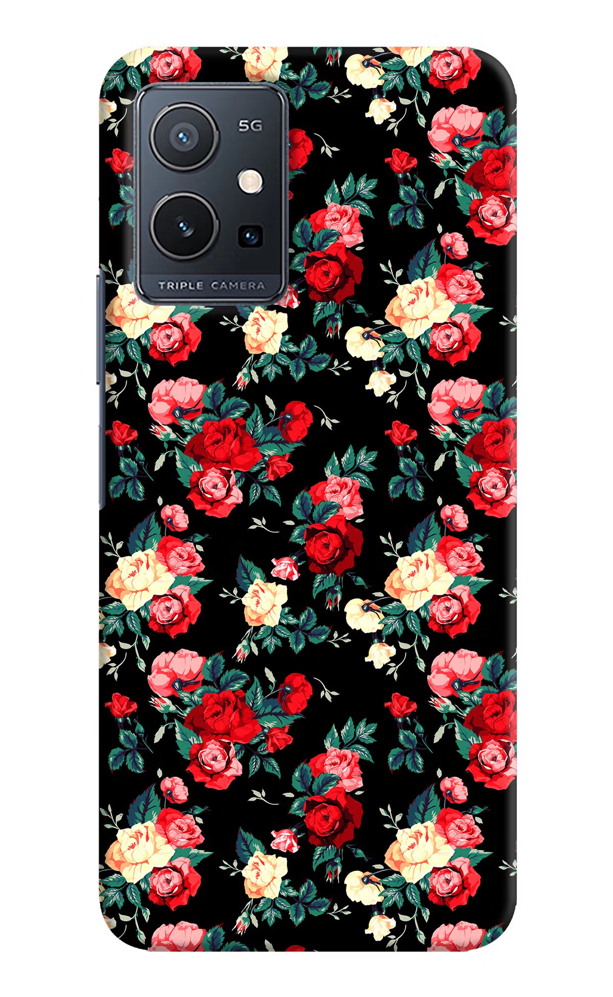 Rose Pattern IQOO Z6 5G (not 44W) Hard Case Back Cover by Casekaro