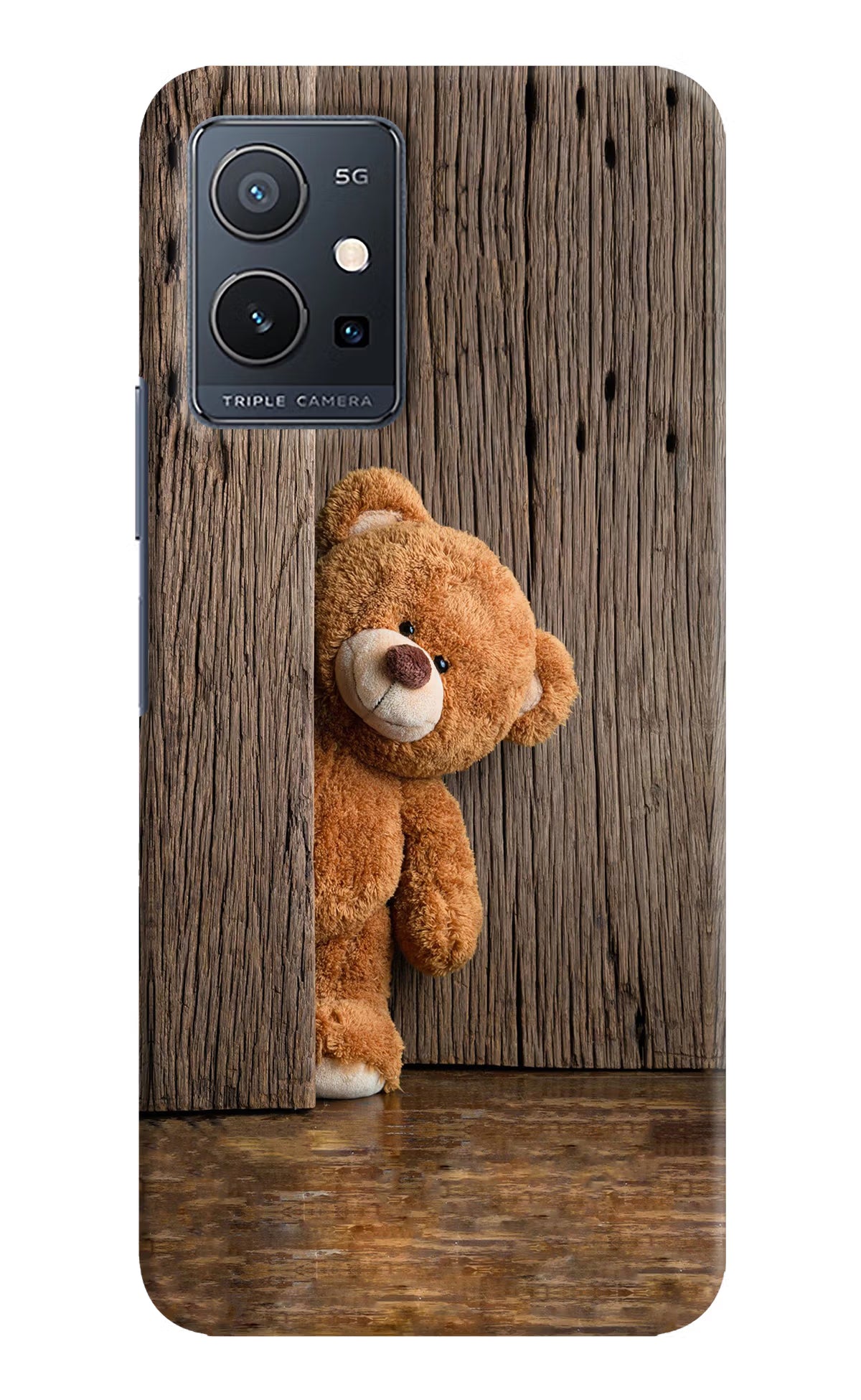 Teddy Wooden IQOO Z6 5G (not 44W) Hard Case Back Cover by Casekaro
