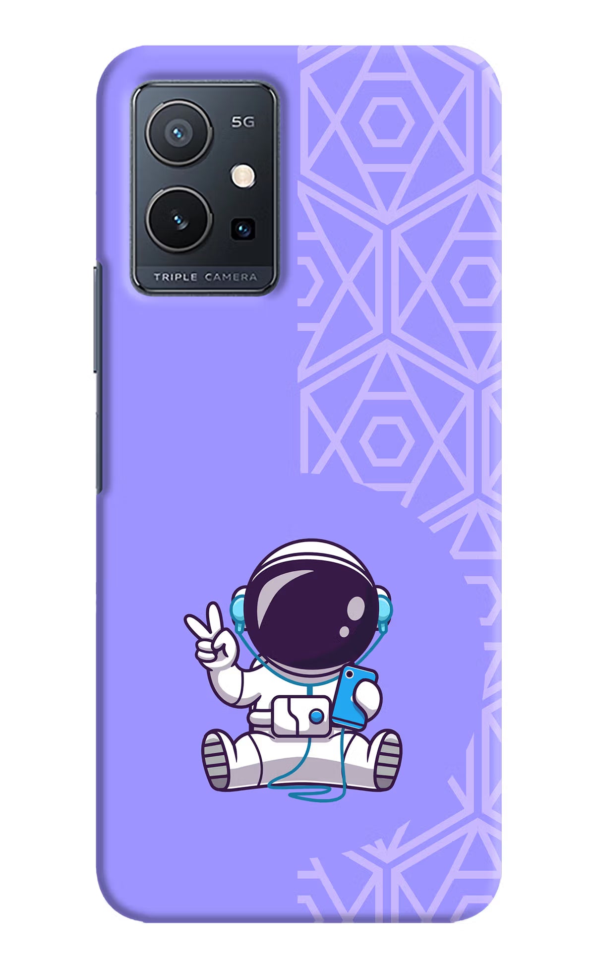 Cute Astronaut Chilling IQOO Z6 5G (not 44W) Hard Case Back Cover by Casekaro