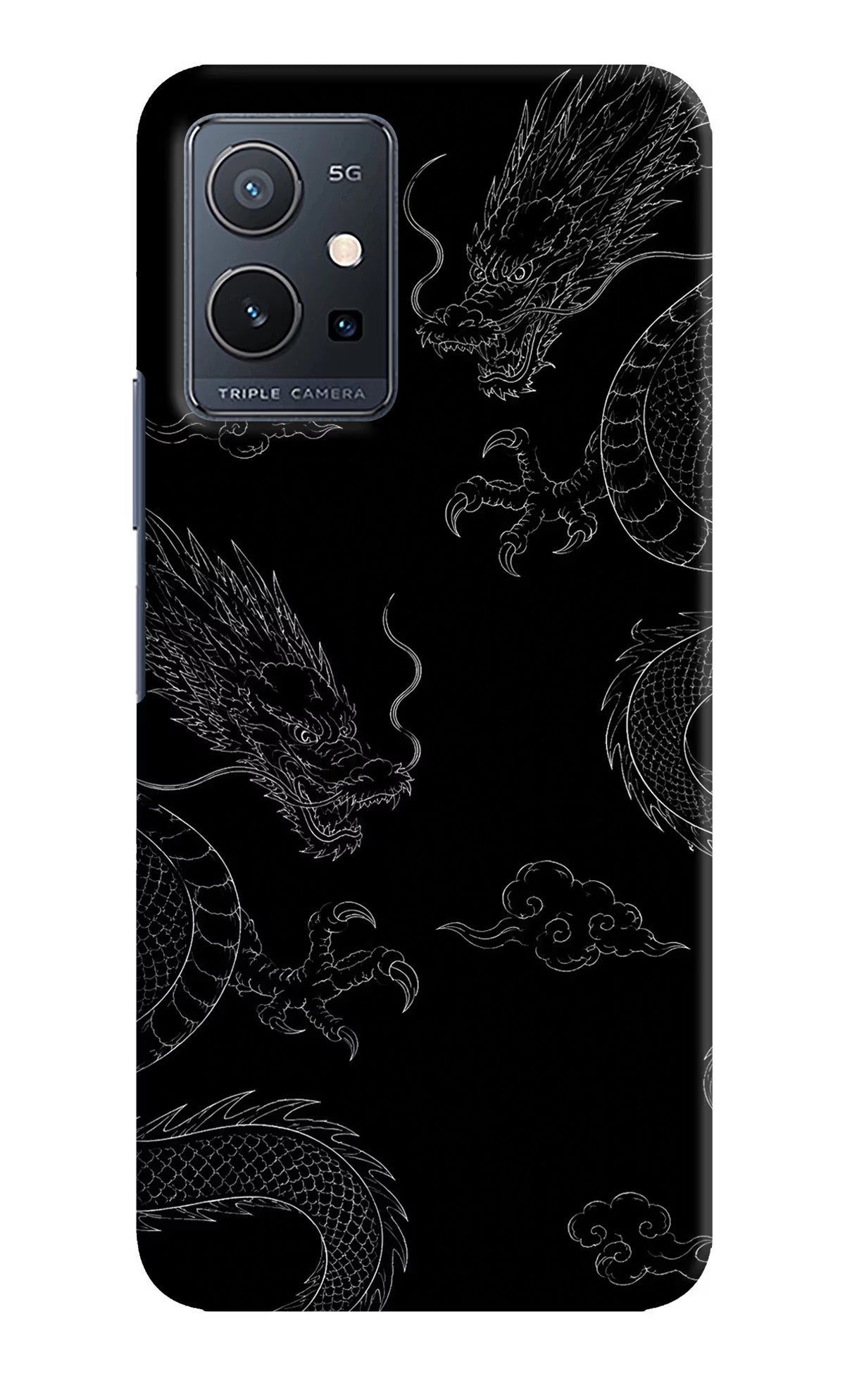 Twin Dragons IQOO Z6 5G (not 44W) Hard Case Back Cover by Casekaro
