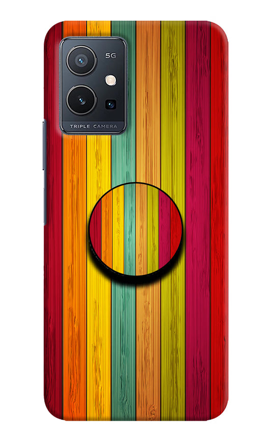 Multicolor Wooden IQOO Z6 5G (not 44W) Pop Case by Casekaro