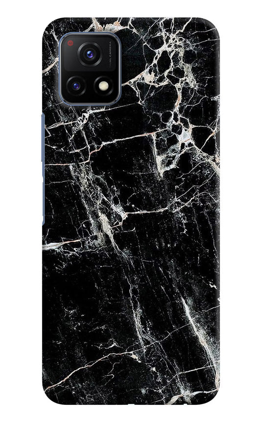 Black Marble Texture Vivo Y72 5G Hard Case Back Cover by Casekaro