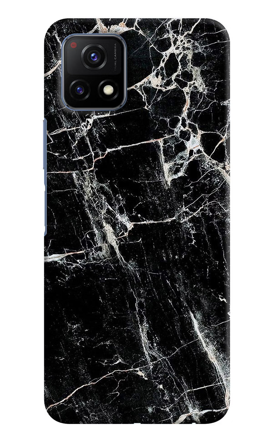 Black Marble Texture Vivo Y72 5G Back Cover, Hard case