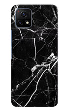 Black Marble Pattern Vivo Y72 5G Hard Case Back Cover by Casekaro