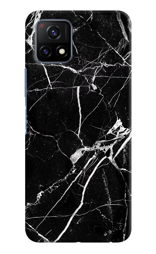 Black Marble Pattern Vivo Y72 5G Hard Case Back Cover by Casekaro