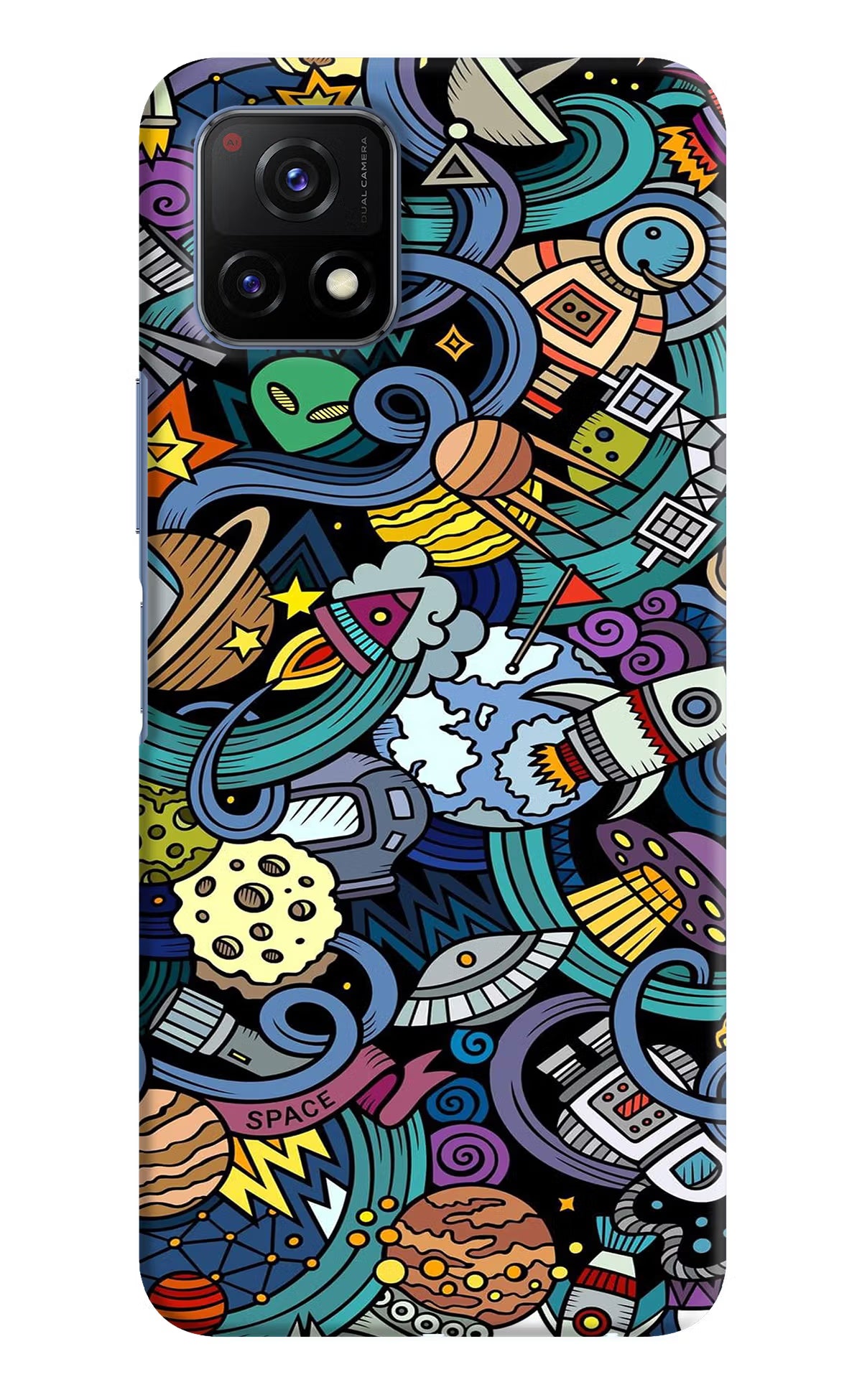 Space Abstract Vivo Y72 5G Hard Case Back Cover by Casekaro