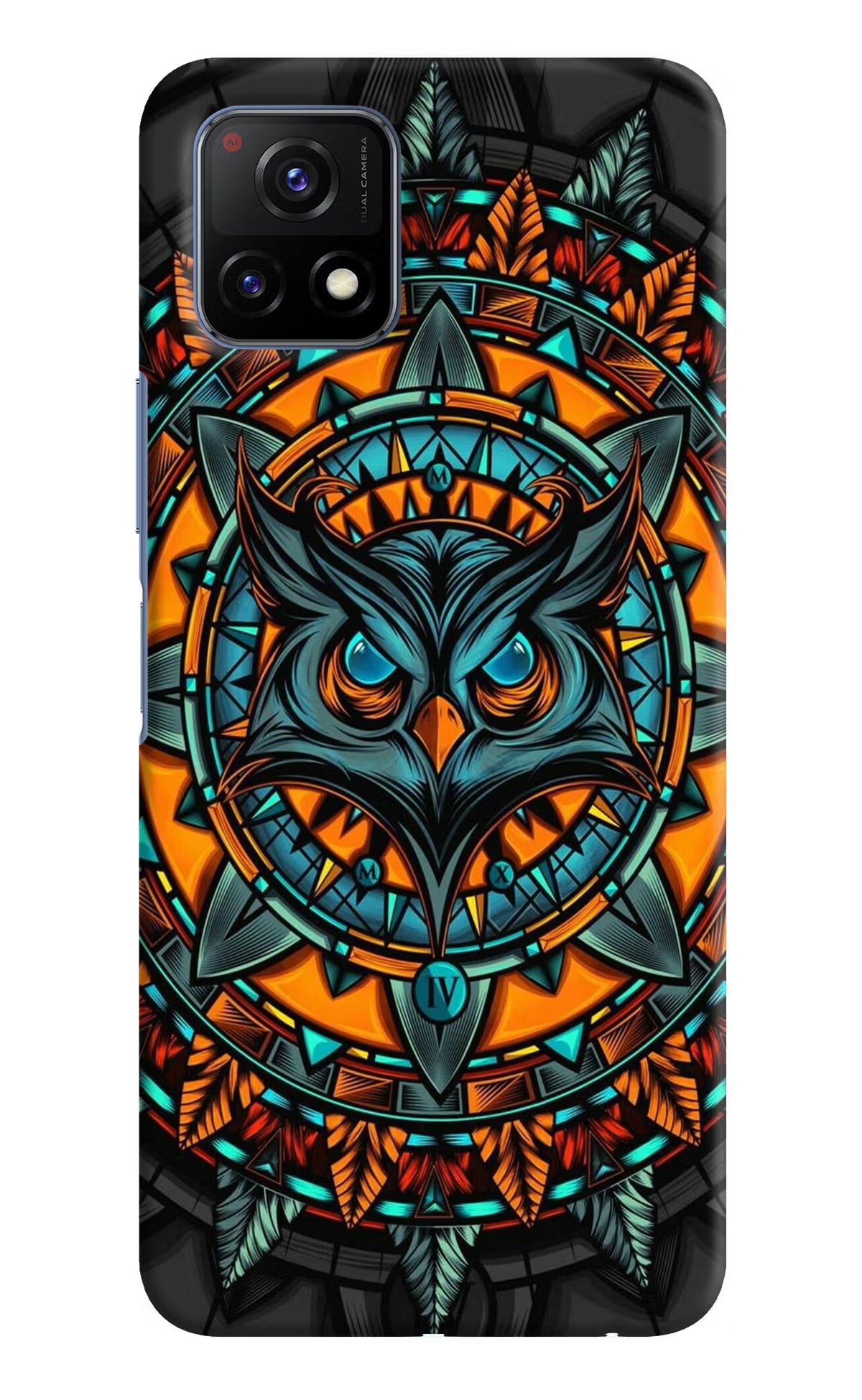 Angry Owl Art Vivo Y72 5G Hard Case Back Cover by Casekaro