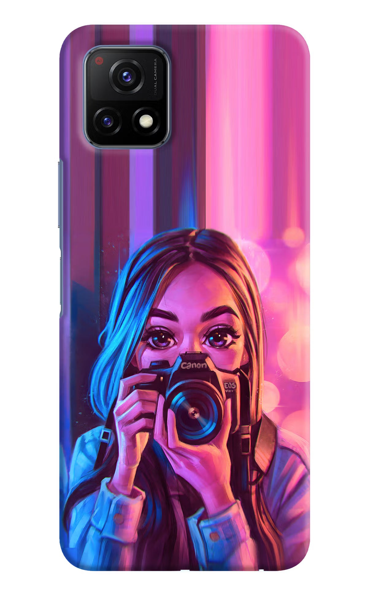 Girl Photographer Vivo Y72 5G Hard Case Back Cover by Casekaro