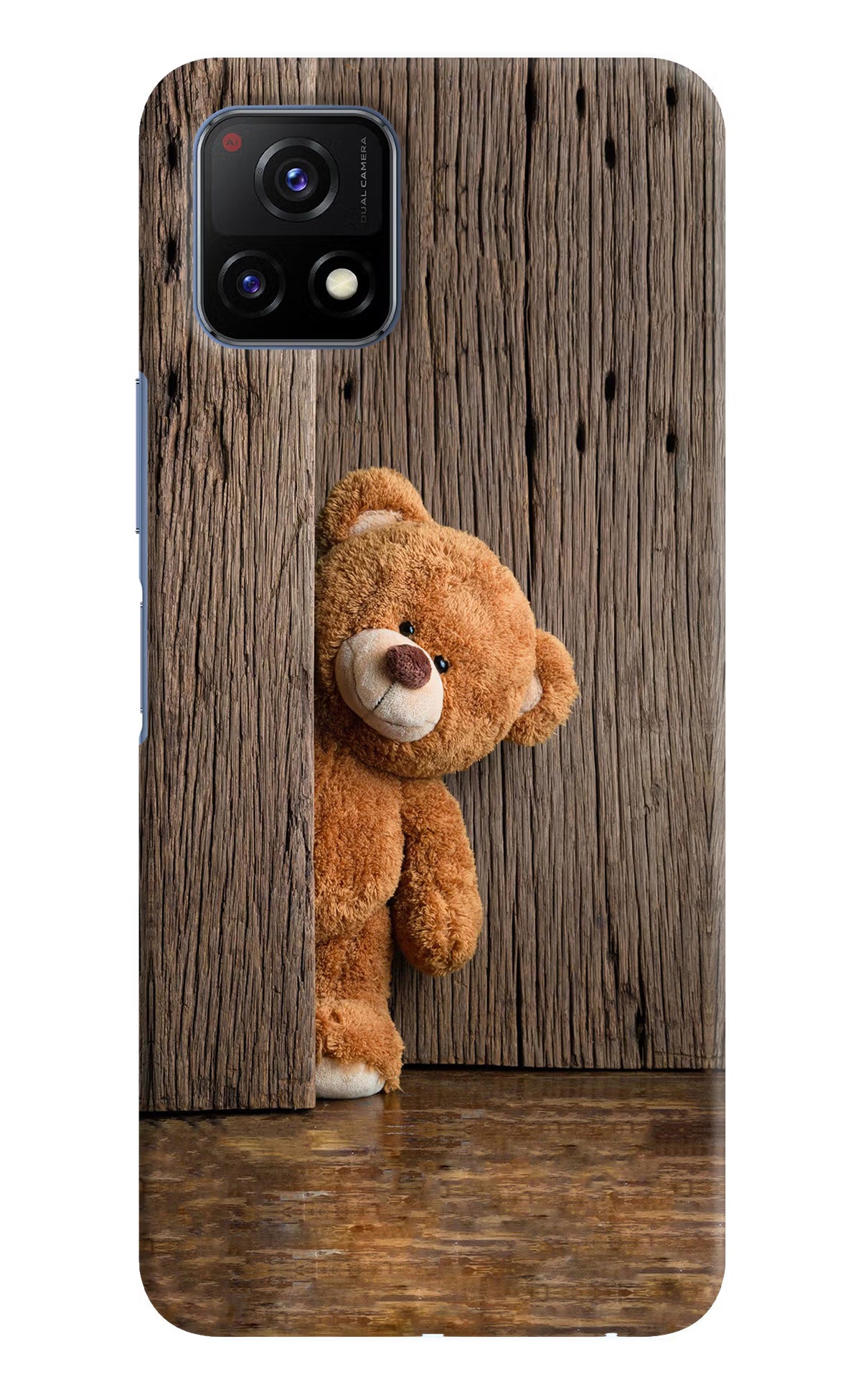 Teddy Wooden Vivo Y72 5G Hard Case Back Cover by Casekaro