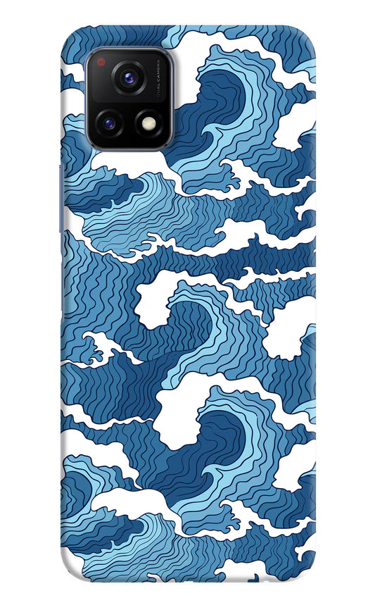 Blue Waves Vivo Y72 5G Hard Case Back Cover by Casekaro
