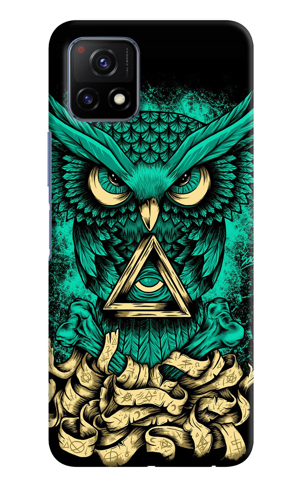 Green Owl Vivo Y72 5G Hard Case Back Cover by Casekaro