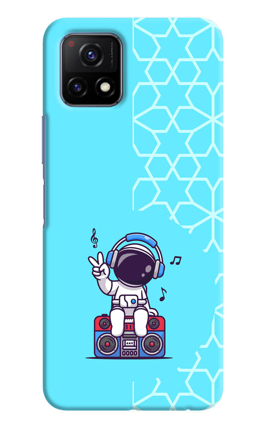 Cute Astronaut Chilling Vivo Y72 5G Hard Case Back Cover by Casekaro