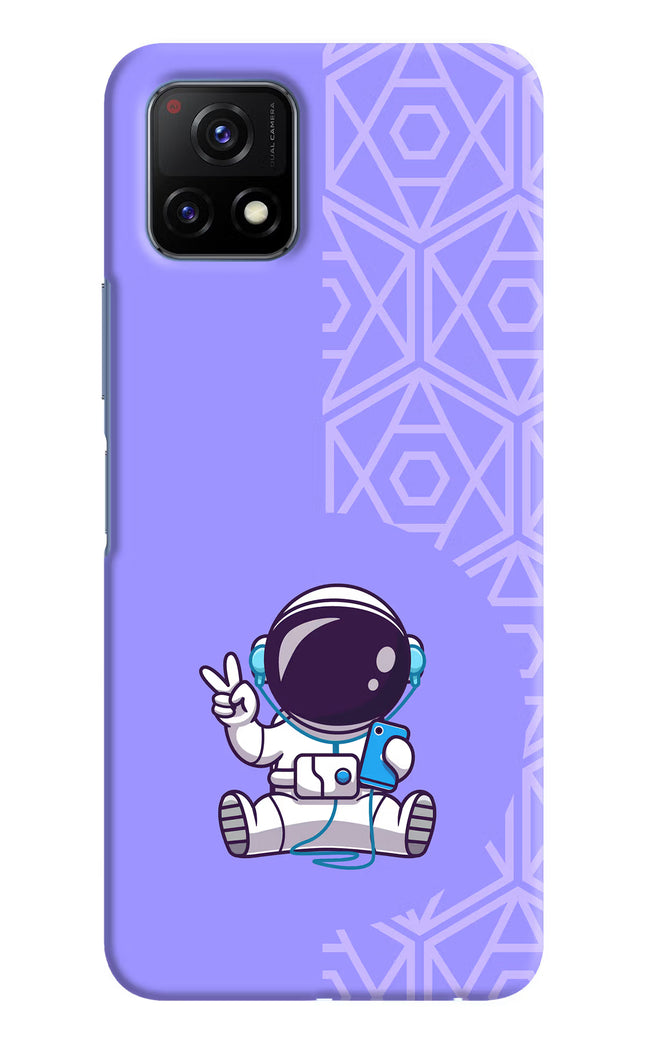 Cute Astronaut Chilling Vivo Y72 5G Hard Case Back Cover by Casekaro