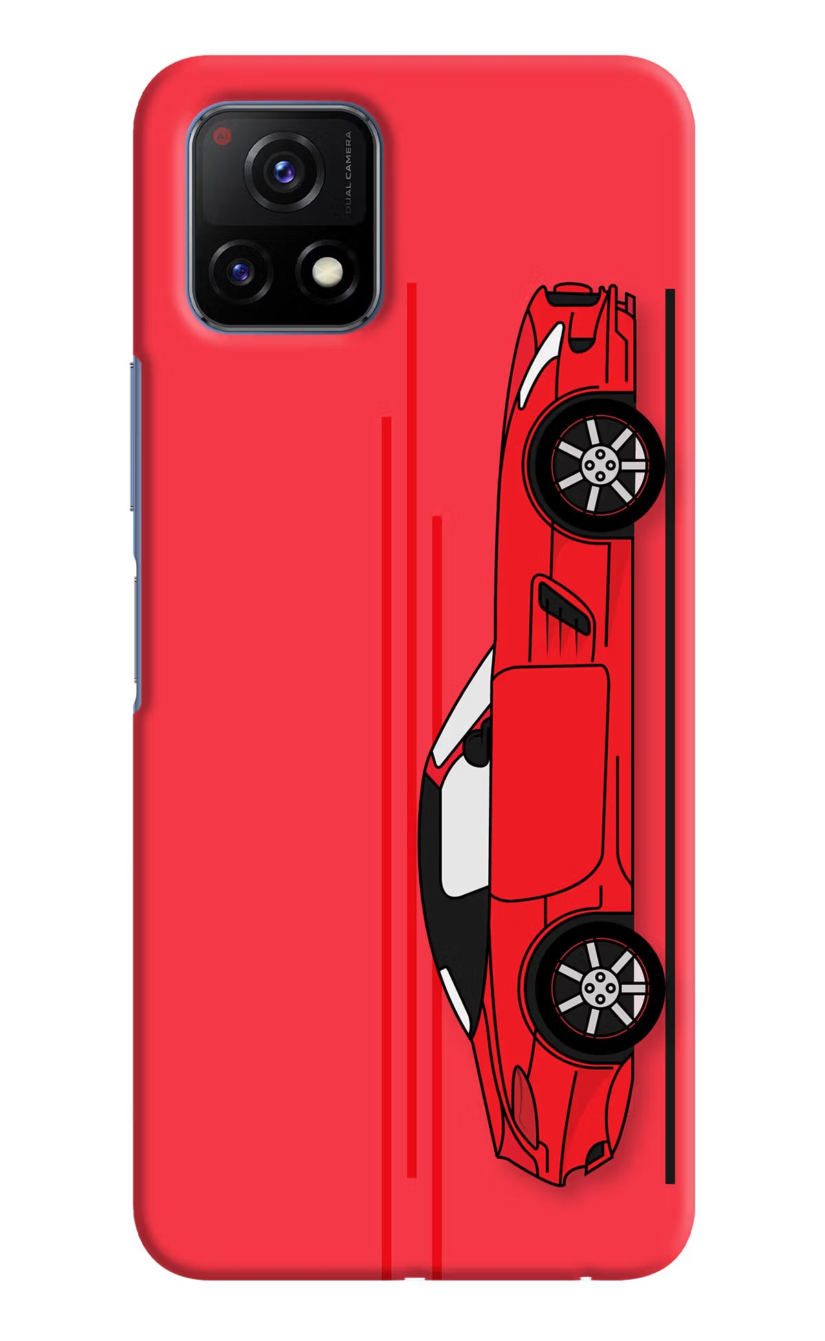 Red Velocity Vivo Y72 5G Hard Case Back Cover by Casekaro