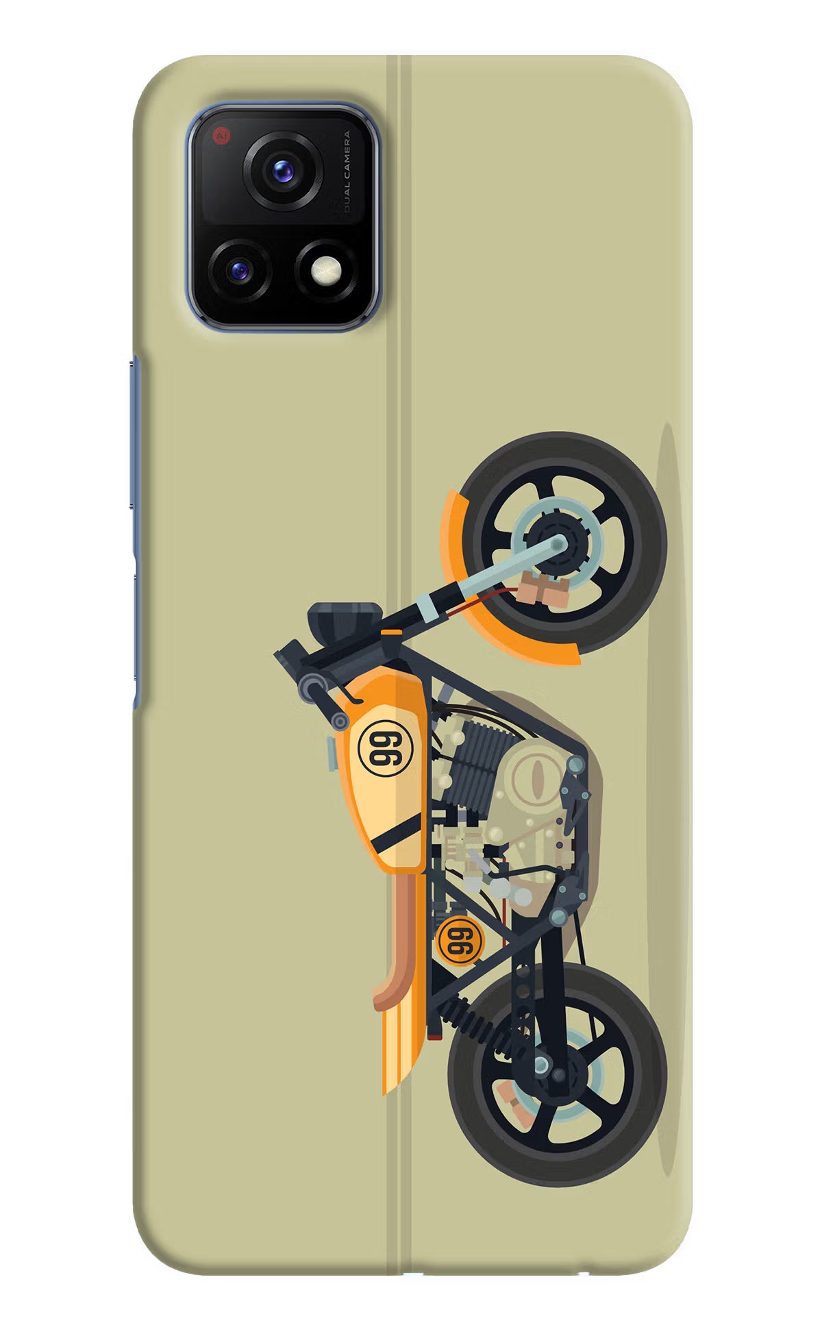 Vertical Speedster Vivo Y72 5G Hard Case Back Cover by Casekaro