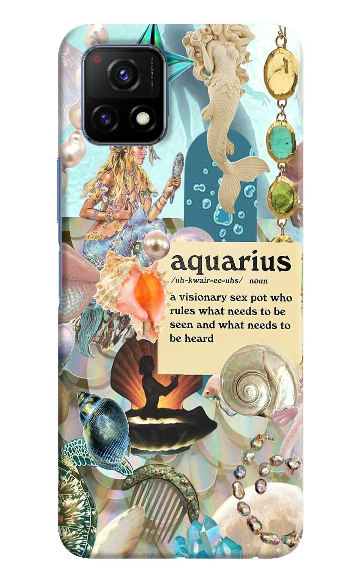 Aquarius Zodiac Vivo Y72 5G Hard Case Back Cover by Casekaro