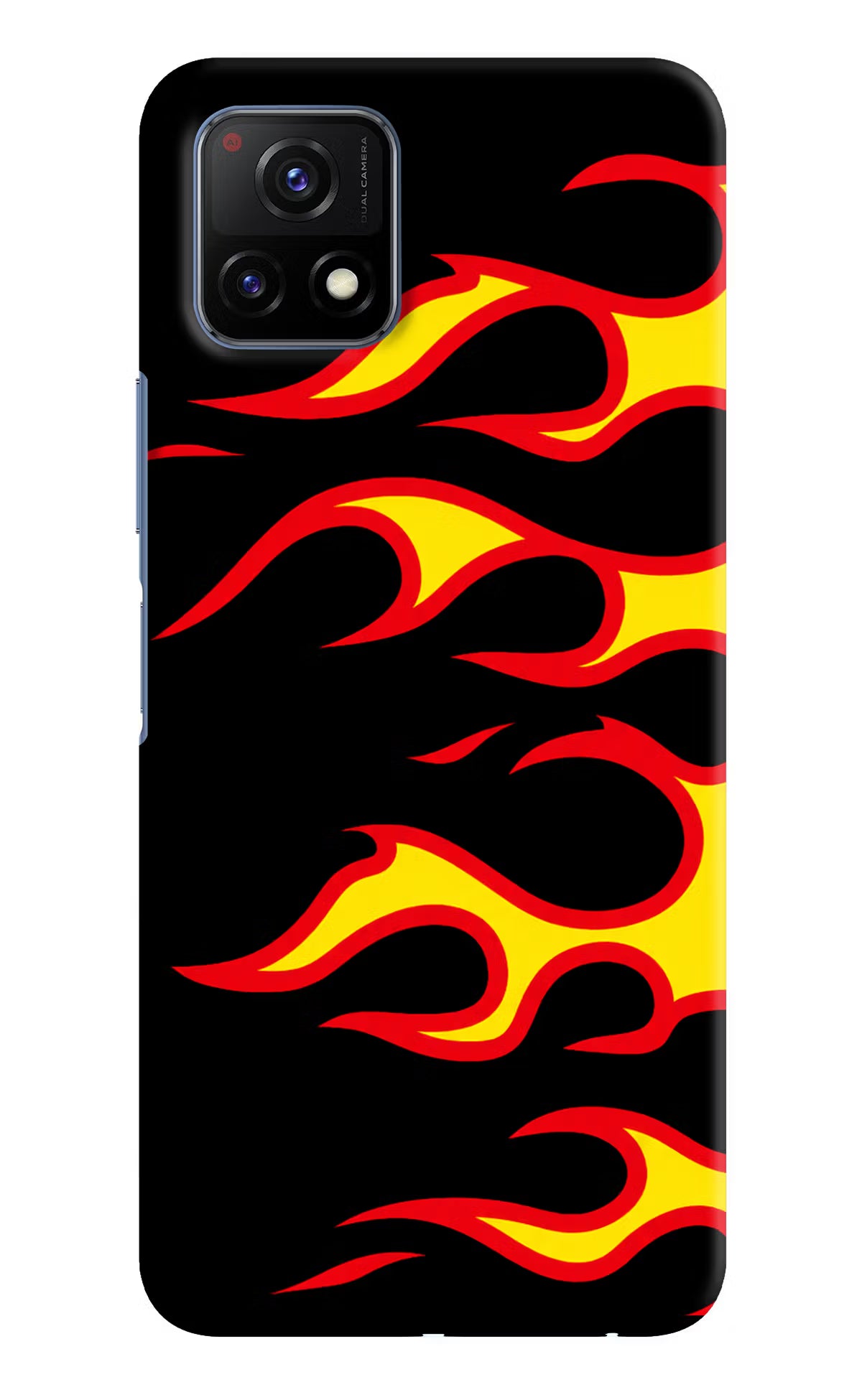 Side Sweep Flames Vivo Y72 5G Hard Case Back Cover by Casekaro