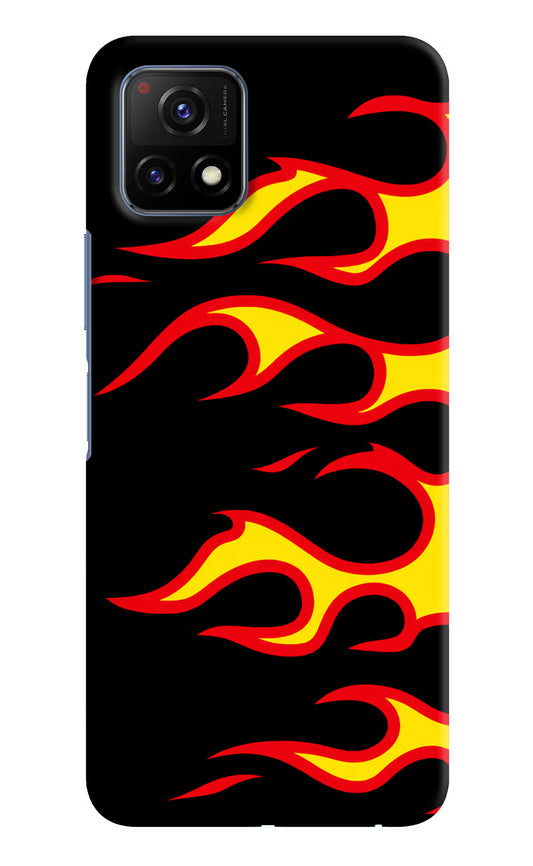 Side Sweep Flames Vivo Y72 5G Hard Case Back Cover by Casekaro