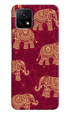 Maroon Elephant Vivo Y72 5G Hard Case Back Cover by Casekaro