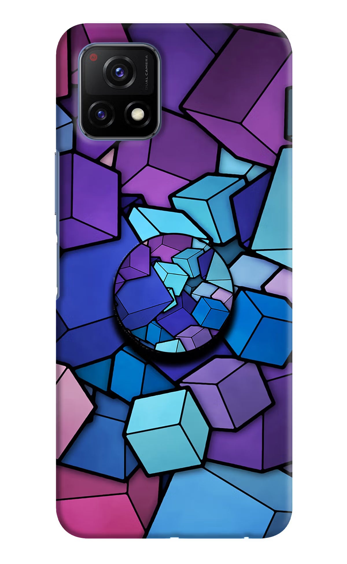 Cubic Abstract Vivo Y72 5G Pop Case by Casekaro
