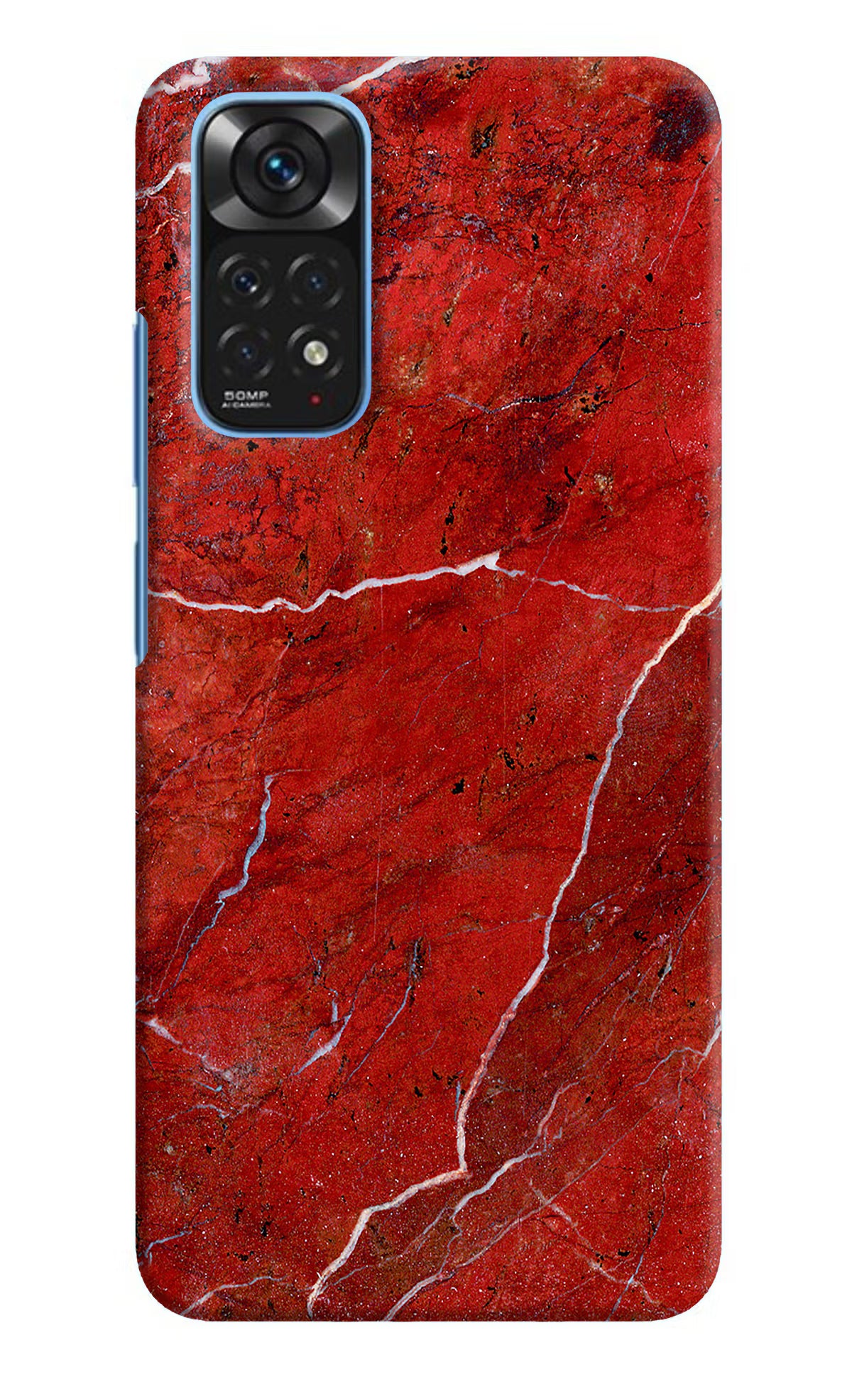 Red Marble Design Redmi Note 11/11S Hard Case Back Cover by Casekaro
