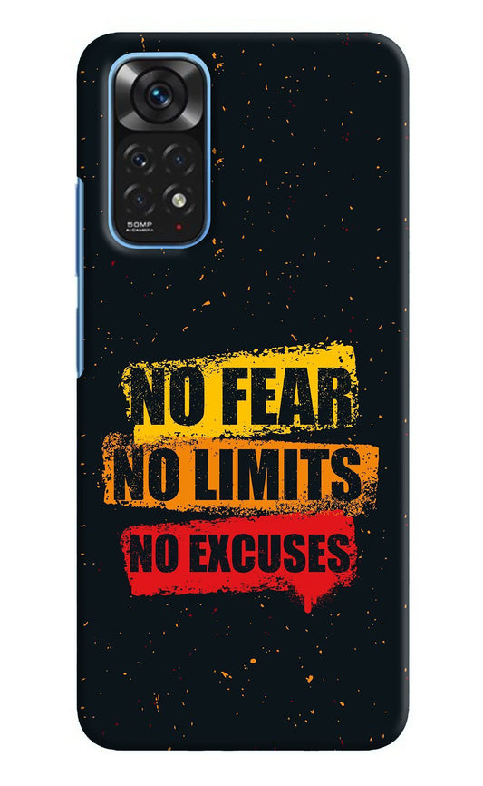 No Fear No Limits No Excuse Redmi Note 11/11S Hard Case Back Cover by Casekaro