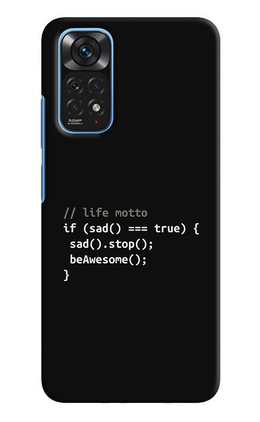 Life Motto Code Redmi Note 11/11S Hard Case Back Cover by Casekaro