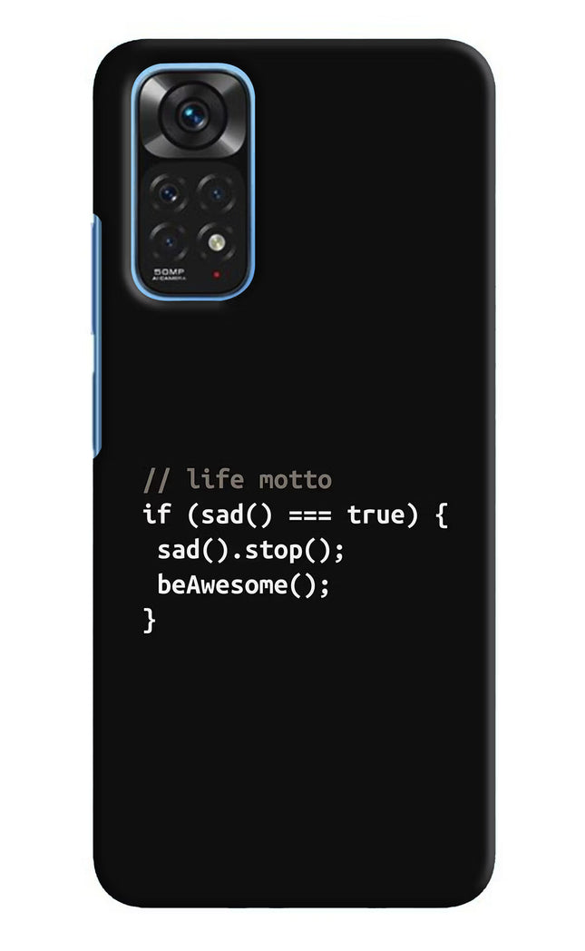 Life Motto Code Redmi Note 11/11S Hard Case Back Cover by Casekaro