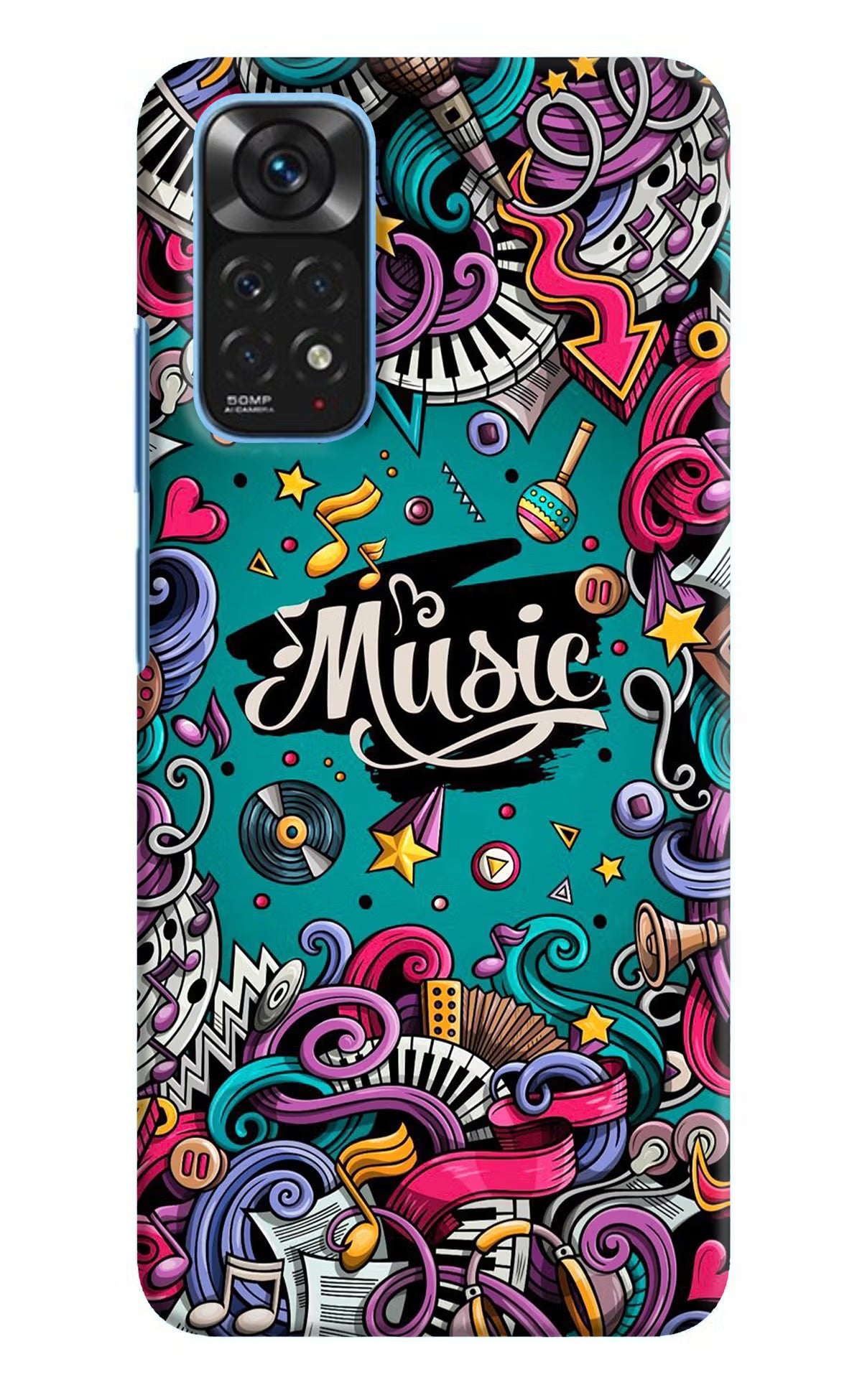 Music Graffiti Redmi Note 11/11S Hard Case Back Cover by Casekaro