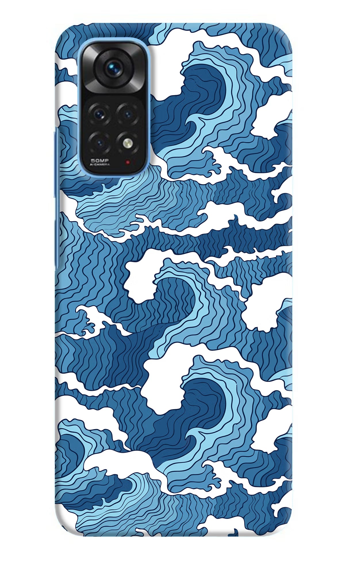 Blue Waves Redmi Note 11/11S Hard Case Back Cover by Casekaro