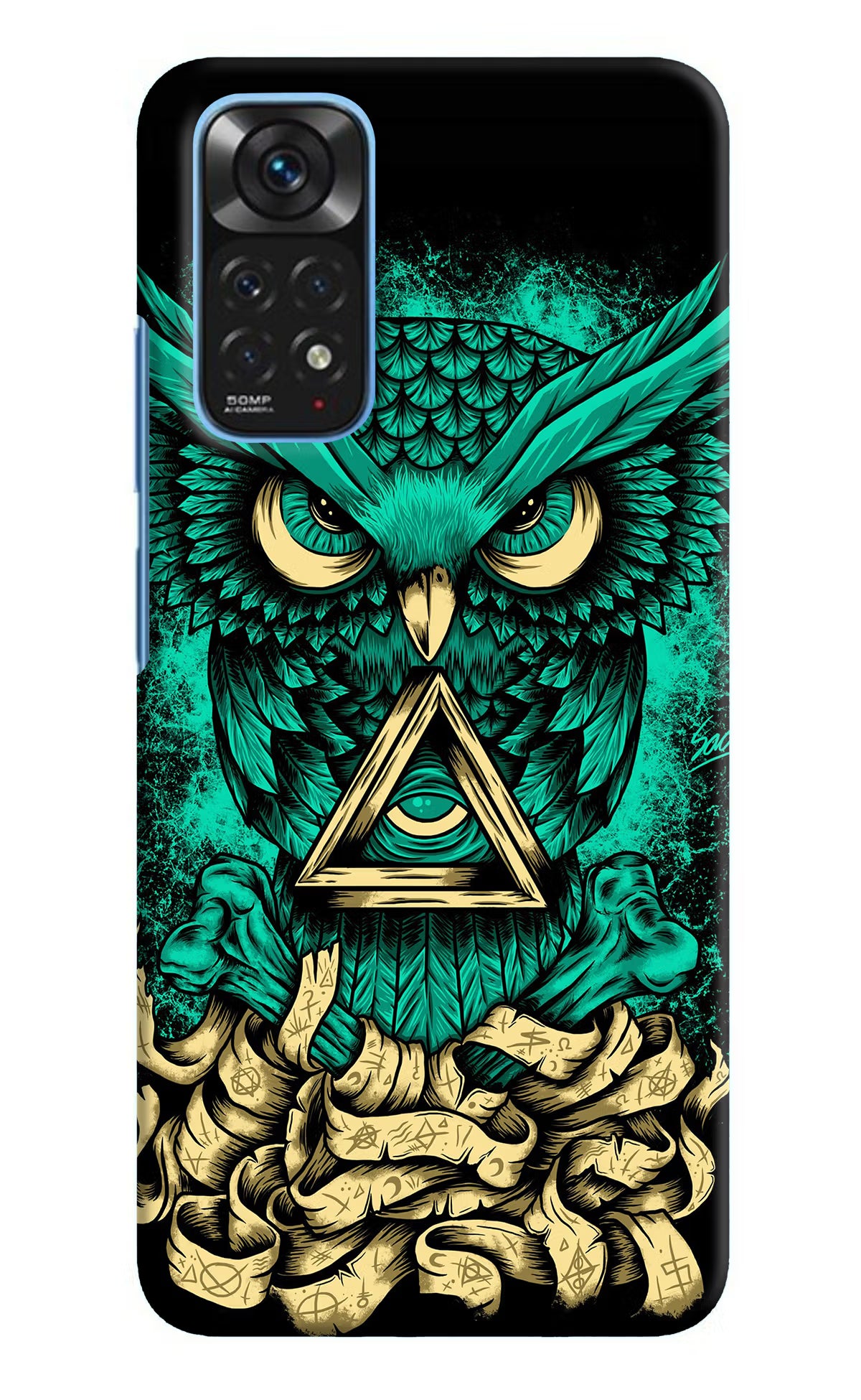 Green Owl Redmi Note 11/11S Hard Case Back Cover by Casekaro
