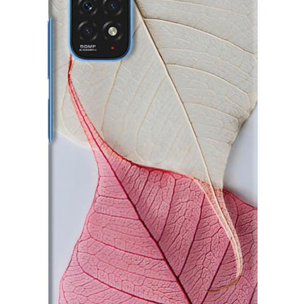 White Pink Leaf Redmi Note 11/11S Hard Case Back Cover by Casekaro