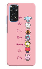 BTS names Redmi Note 11/11S Hard Case Back Cover by Casekaro