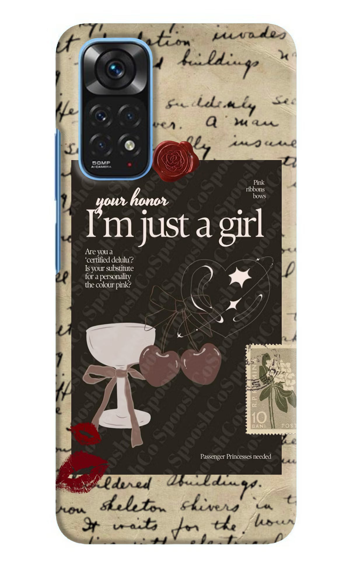 I am just a girl Redmi Note 11/11S Hard Case Back Cover by Casekaro
