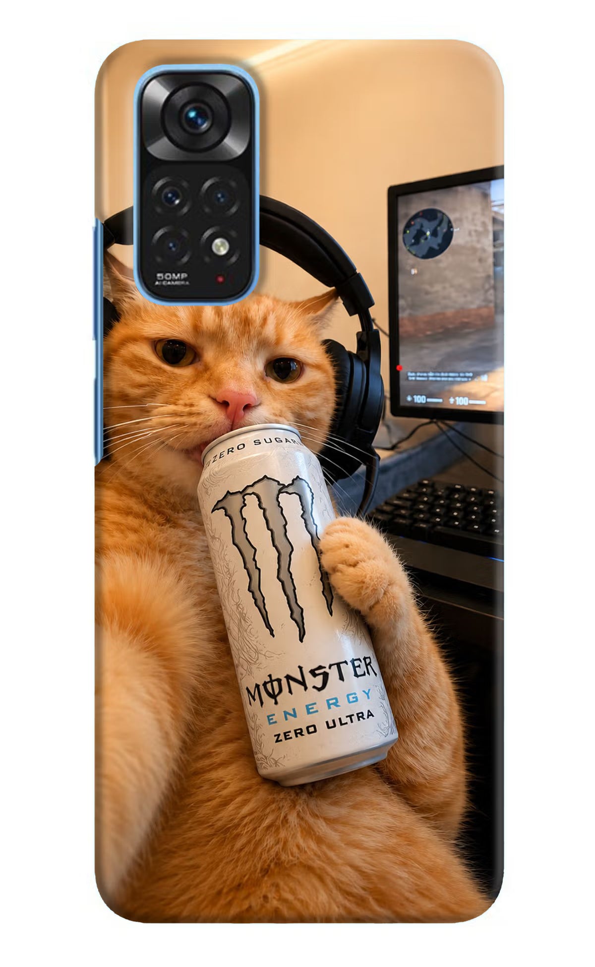 Gamer Cat Energy Redmi Note 11/11S Back Cover