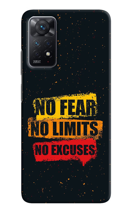 No Fear No Limits No Excuse Redmi Note 11 Pro Hard Case Back Cover by Casekaro