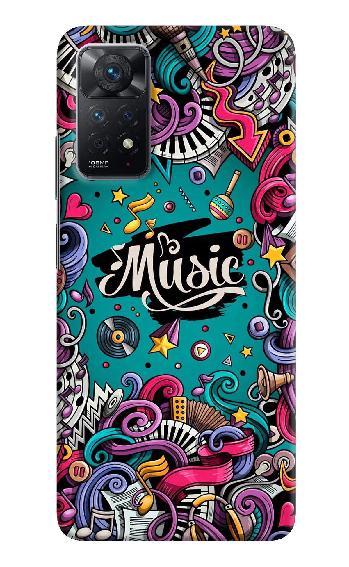 Music Graffiti Redmi Note 11 Pro Hard Case Back Cover by Casekaro