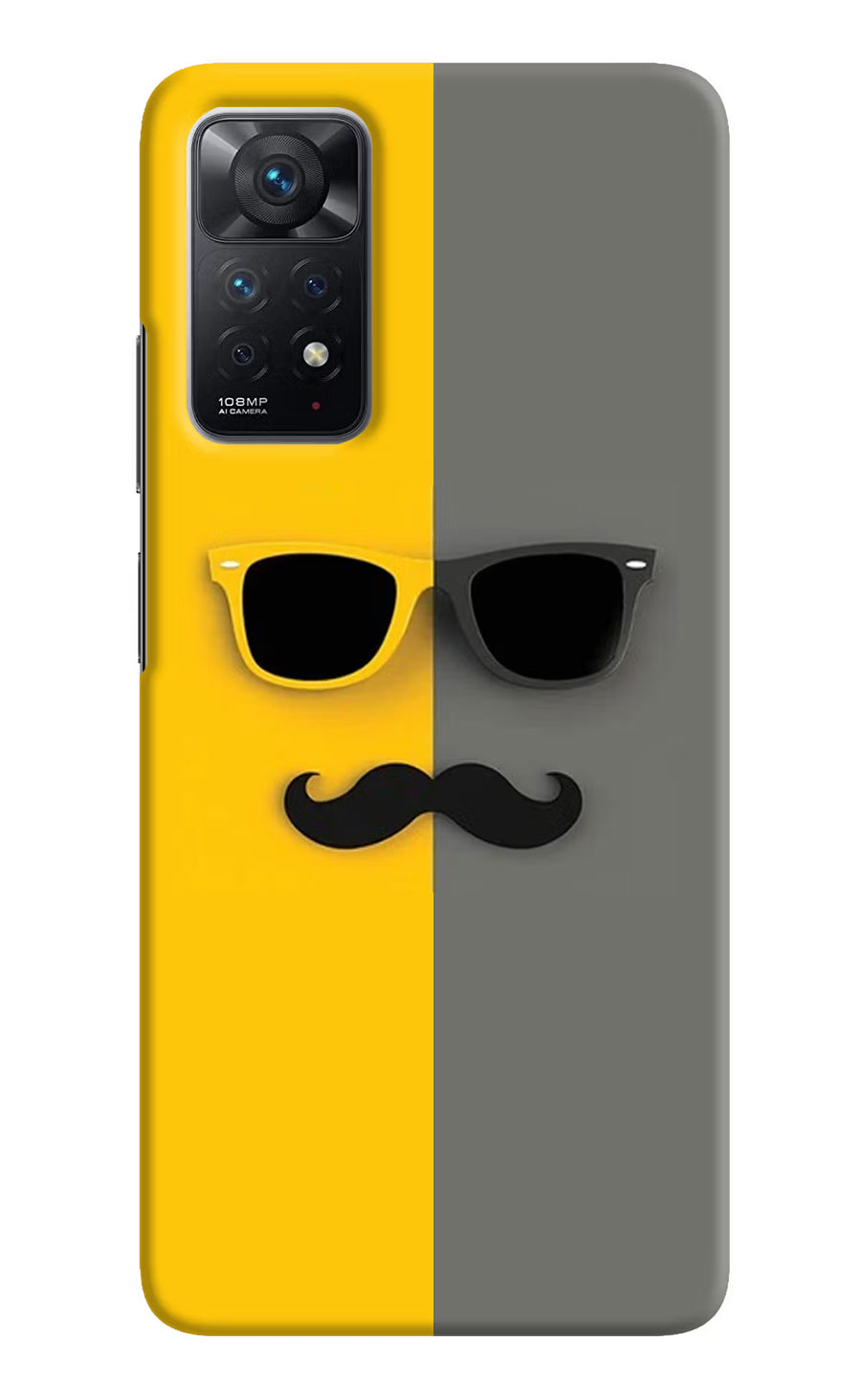 Sunglasses with Mustache Redmi Note 11 Pro Back Cover, Hard case