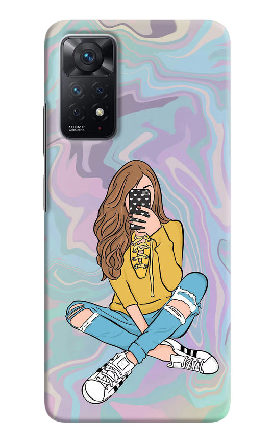 Selfie Girl Redmi Note 11 Pro Hard Case Back Cover by Casekaro