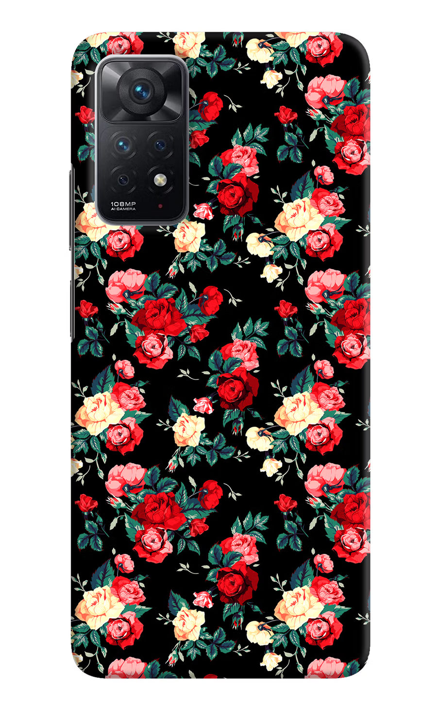Rose Pattern Redmi Note 11 Pro Back Cover, Hard case
