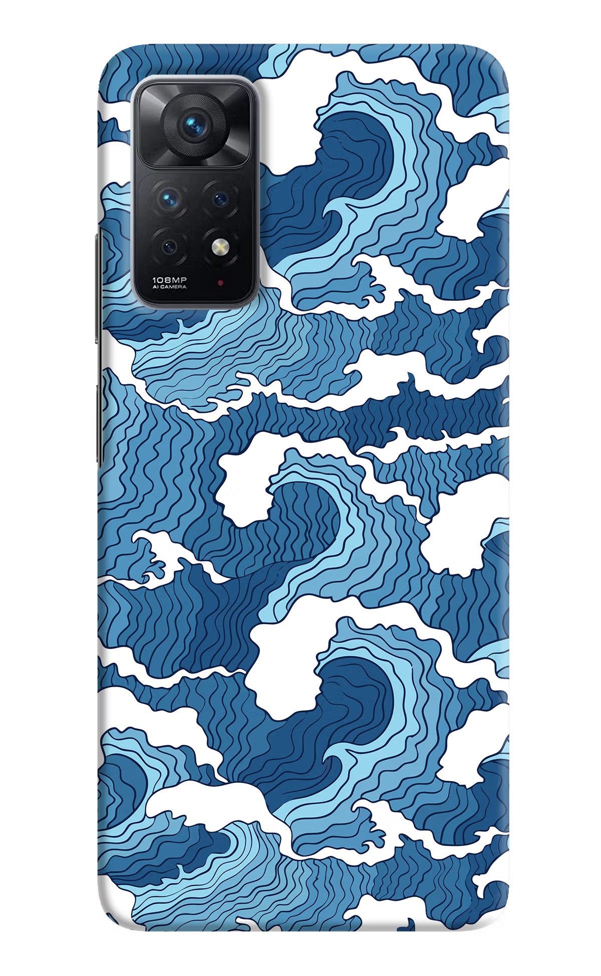 Blue Waves Redmi Note 11 Pro Hard Case Back Cover by Casekaro